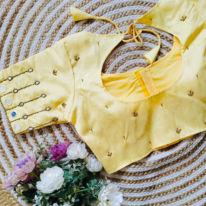 NItya Yellow Russian Silk Blouse