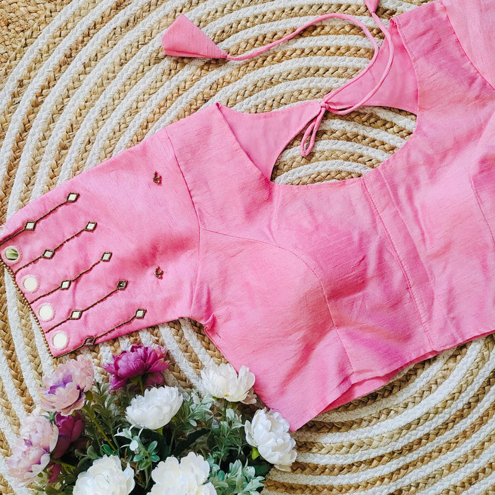 NItya Pink Russian Silk Blouse