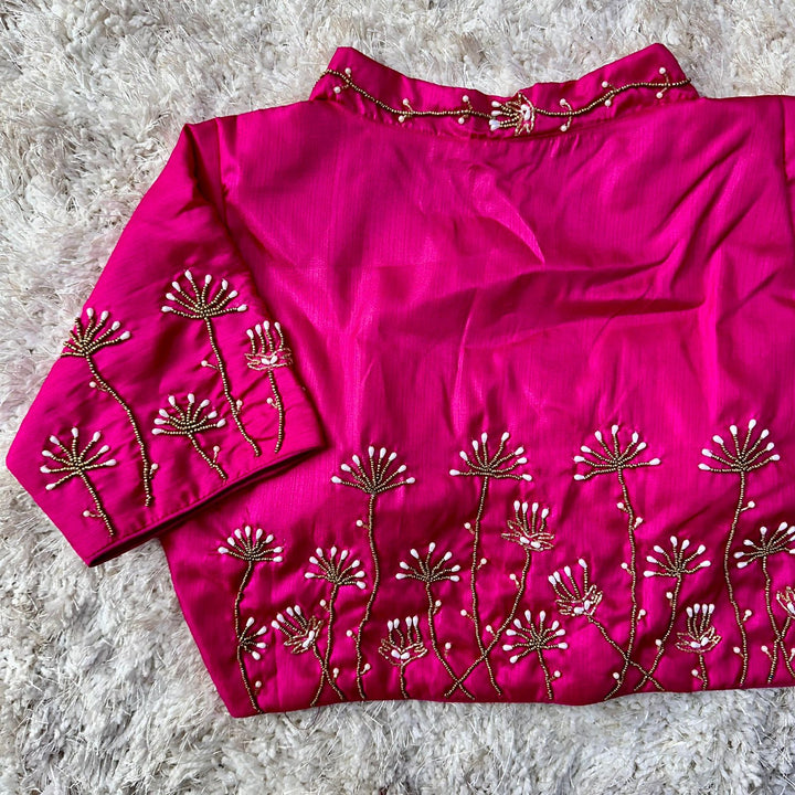Fiyana Rani Pink Pista Silk Blouse