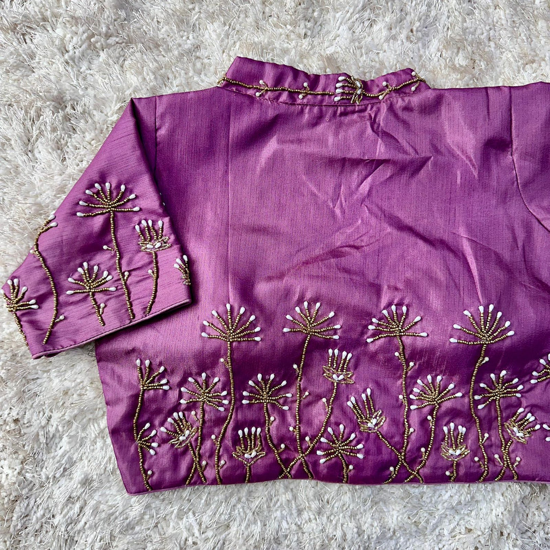 Fiyana Purple Pista Silk Blouse