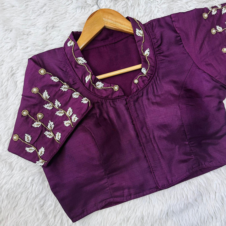 Roshni Purple Pista Silk Saree