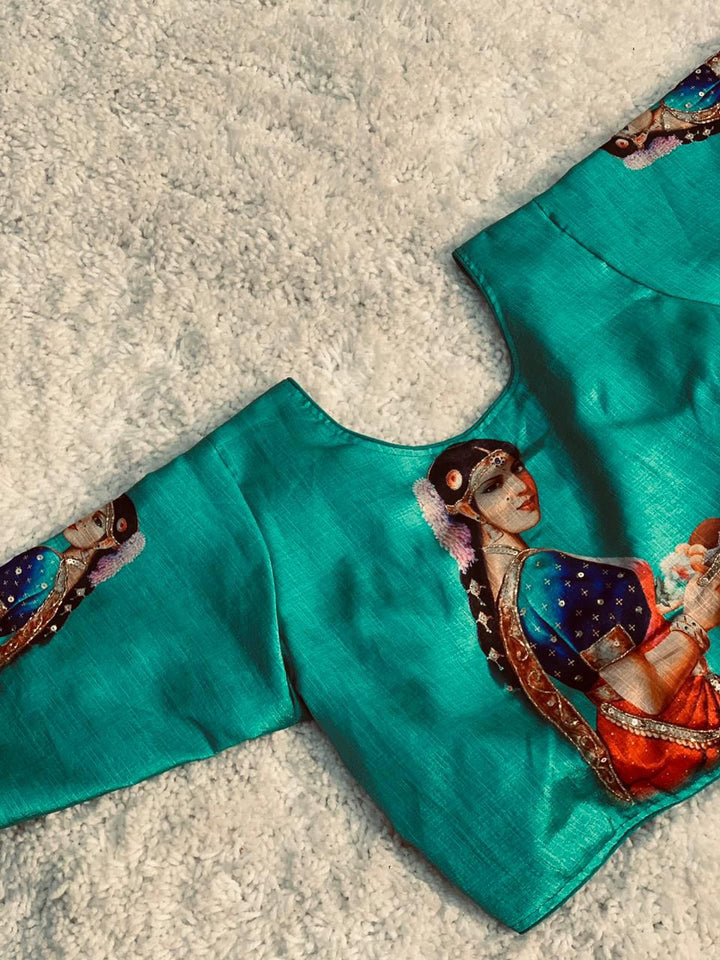 Indian Women Print Pure Silk Blouse